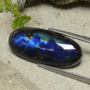 6.05캐럿 천연 멀티컬러 스펙트롤라이트, 타원형 컷, 21.6×9.6 mm, 불투명체