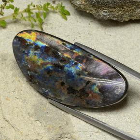 15.39캐럿 천연 멀티컬러 스펙트롤라이트, 멋진 모양, 38.8×17 mm, 불투명체