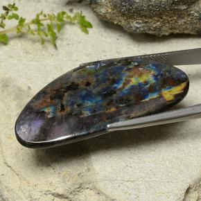 15.39캐럿 천연 멀티컬러 스펙트롤라이트, 멋진 모양, 38.8×17 mm, 불투명체