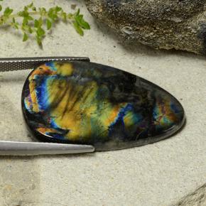 19.61캐럿 천연 다색 스펙트롤라이트, 배 모양, 불투명체