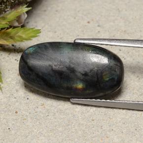 5.01캐럿 천연 멀티컬러 스펙트롤라이트, 타원형 컷, 18.3×9.5 mm, 불투명체