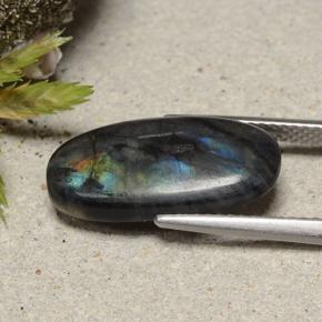 5.01캐럿 천연 멀티컬러 스펙트롤라이트, 타원형 컷, 18.3×9.5 mm, 불투명체