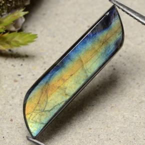 5.02캐럿 천연 멀티컬러 스펙트롤라이트, 멋진 모양, 24.6×6.3 mm, 불투명체