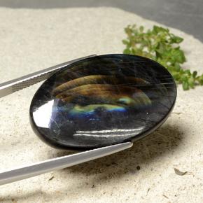 27.41캐럿 천연 다색 스펙트롤라이트, 타원형 컷, 불투명체