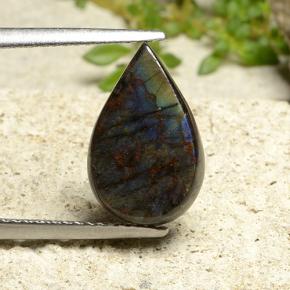 3.20캐럿 천연 멀티컬러 스펙트롤라이트, 배 모양, 13.7×8.8 mm, 불투명체