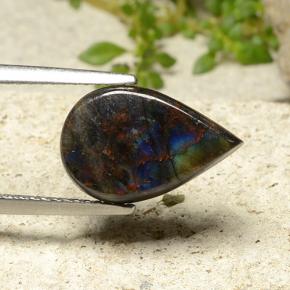 3.20캐럿 천연 멀티컬러 스펙트롤라이트, 배 모양, 13.7×8.8 mm, 불투명체