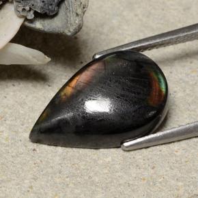 5.24캐럿 천연 멀티컬러 스펙트롤라이트, 배 모양, 15.8×9.9 mm, 불투명체