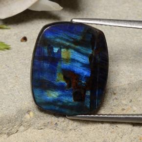 7.51캐럿 천연 멀티컬러 스펙트롤라이트, 쿠션 컷, 17.5×14.6 mm, 불투명체