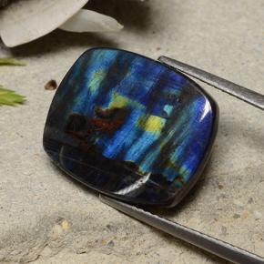 7.51캐럿 천연 멀티컬러 스펙트롤라이트, 쿠션 컷, 17.5×14.6 mm, 불투명체