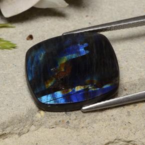 7.51캐럿 천연 멀티컬러 스펙트롤라이트, 쿠션 컷, 17.5×14.6 mm, 불투명체