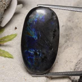 13.69캐럿 천연 다색 스펙트롤라이트, 타원형 컷, 불투명체