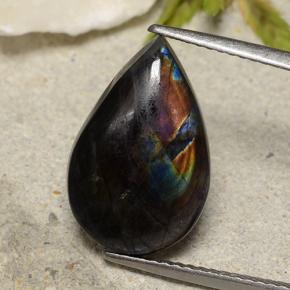 4.80캐럿 천연 멀티컬러 스펙트롤라이트, 배 모양, 16.5×10.8 mm, 불투명체