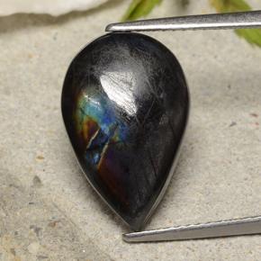 4.80캐럿 천연 멀티컬러 스펙트롤라이트, 배 모양, 16.5×10.8 mm, 불투명체