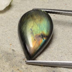 6.53캐럿 천연 다색 스펙트롤라이트, 배 모양, 불투명체