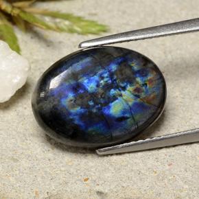 5.25캐럿 천연 멀티컬러 스펙트롤라이트, 타원형 컷, 15.4×11.1 mm, 불투명체
