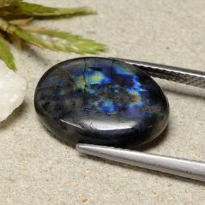 5.25캐럿 천연 멀티컬러 스펙트롤라이트, 타원형 컷, 15.4×11.1 mm, 불투명체