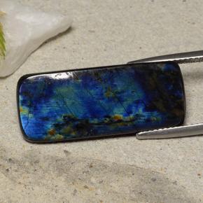 13.37캐럿 천연 멀티컬러 스펙트롤라이트, 쿠션 컷, 27.1×11.2 mm, 불투명체