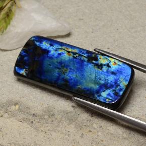 13.37캐럿 천연 멀티컬러 스펙트롤라이트, 쿠션 컷, 27.1×11.2 mm, 불투명체