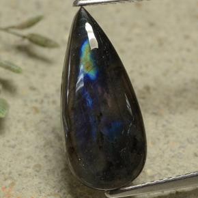 3.37캐럿 천연 멀티컬러 스펙트롤라이트, 배 모양, 17.4×7.8 mm, 불투명체