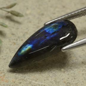 3.37캐럿 천연 멀티컬러 스펙트롤라이트, 배 모양, 17.4×7.8 mm, 불투명체
