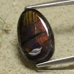 3.17캐럿 천연 멀티컬러 스펙트롤라이트, 타원형 컷, 13.5×8.4 mm, 불투명체