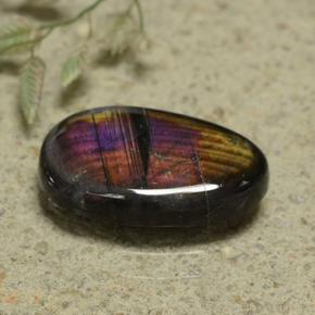 3.17캐럿 천연 멀티컬러 스펙트롤라이트, 타원형 컷, 13.5×8.4 mm, 불투명체