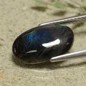 3.22캐럿 천연 멀티컬러 스펙트롤라이트, 타원형 컷, 14.4×9.1 mm, 불투명체