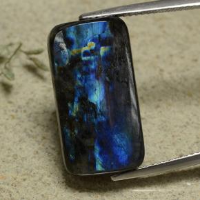 13.18캐럿 천연 멀티컬러 스펙트롤라이트, 쿠션 컷, 21.6×11.5 mm, 불투명체