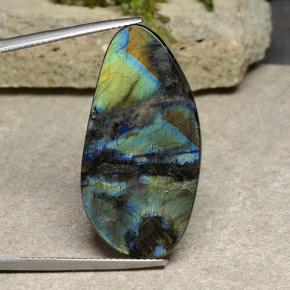 10.54캐럿 천연 멀티컬러 스펙트롤라이트, 멋진 모양, 32.6×26.6 mm, 불투명체