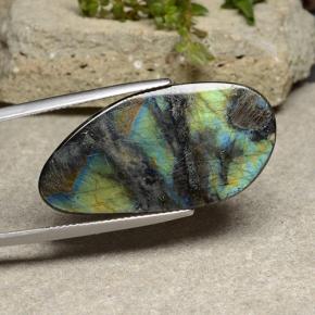 10.54캐럿 천연 멀티컬러 스펙트롤라이트, 멋진 모양, 32.6×26.6 mm, 불투명체