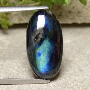 3.73캐럿 천연 멀티컬러 스펙트롤라이트, 타원형 컷, 17.1×9.1 mm, 불투명체