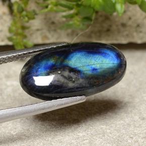 3.73캐럿 천연 멀티컬러 스펙트롤라이트, 타원형 컷, 17.1×9.1 mm, 불투명체