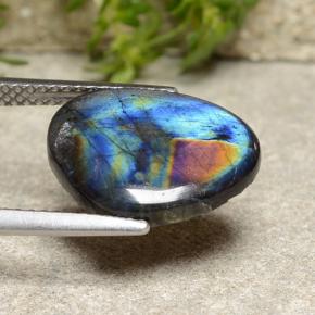 3.67캐럿 천연 멀티컬러 스펙트롤라이트, 멋진 모양, 14.2×11.3 mm, 불투명체