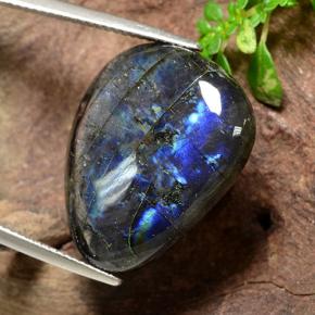 15.34캐럿 천연 멀티컬러 스펙트롤라이트, 배 모양, 22.8×18.1 mm, 불투명체