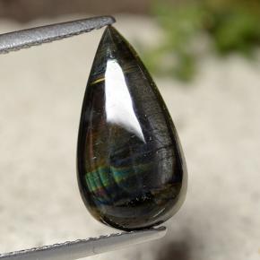 3.44캐럿 천연 다색 스펙트롤라이트, 배 모양, 불투명체