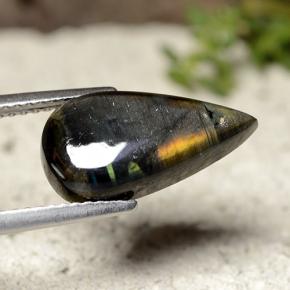 3.44캐럿 천연 다색 스펙트롤라이트, 배 모양, 불투명체