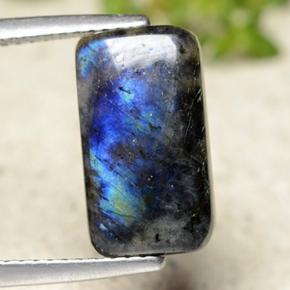 3.36캐럿 천연 멀티컬러 스펙트롤라이트, 쿠션 컷, 13.9×7.8 mm, 불투명체