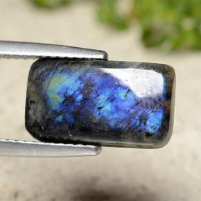 3.36캐럿 천연 멀티컬러 스펙트롤라이트, 쿠션 컷, 13.9×7.8 mm, 불투명체