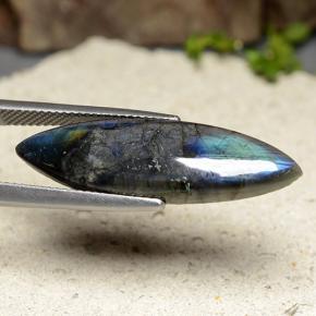 7.52캐럿 천연 멀티컬러 스펙트롤라이트, 마퀴즈, 31.1×9.3 mm, 불투명체