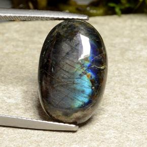 8.80캐럿 천연 멀티컬러 스펙트롤라이트, 타원형 컷, 18.1×11.9 mm, 불투명체
