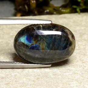 8.80캐럿 천연 멀티컬러 스펙트롤라이트, 타원형 컷, 18.1×11.9 mm, 불투명체