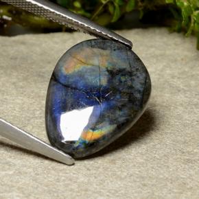 5.27캐럿 천연 다색 스펙트롤라이트, 배 모양, 불투명체