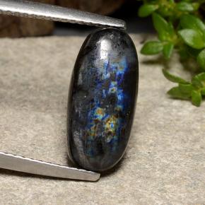 3.83캐럿 천연 멀티컬러 스펙트롤라이트, 타원형 컷, 14.5×6.9 mm, 불투명체