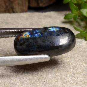3.83캐럿 천연 멀티컬러 스펙트롤라이트, 타원형 컷, 14.5×6.9 mm, 불투명체