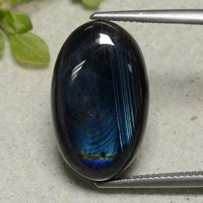 12.68캐럿 천연 멀티컬러 스펙트롤라이트, 타원형 컷, 21.4×13.1 mm, 불투명체