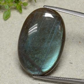 25.53캐럿 천연 다색 스펙트롤라이트, 타원형 컷, 불투명체