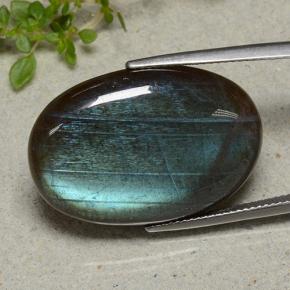 25.53캐럿 천연 다색 스펙트롤라이트, 타원형 컷, 불투명체