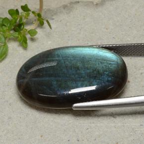 25.53캐럿 천연 다색 스펙트롤라이트, 타원형 컷, 불투명체