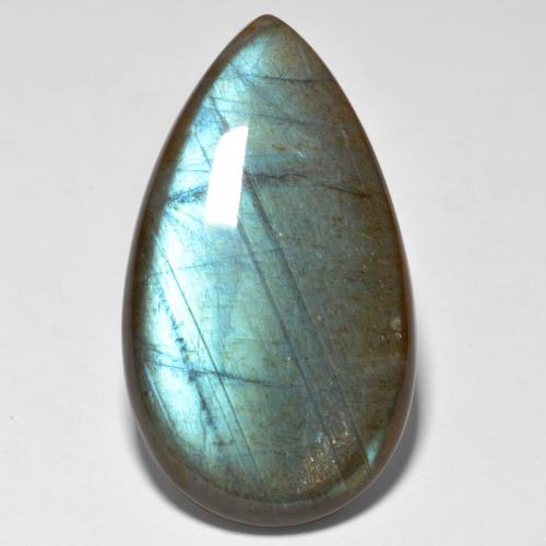 20.16캐럿 천연 멀티컬러 스펙트롤라이트, 배 모양, 31.1×17.7 mm, 투명한