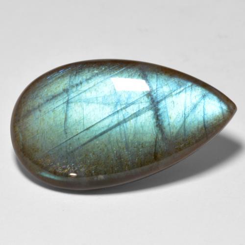 20.16캐럿 천연 멀티컬러 스펙트롤라이트, 배 모양, 31.1×17.7 mm, 투명한